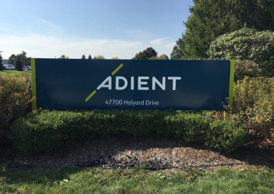 Adient custom monument reface, Plymouth MI