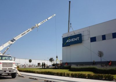 Adient exterior wall sign