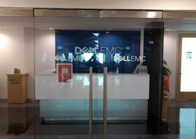Dell glass mounted reception door vinyls - Mexico City
