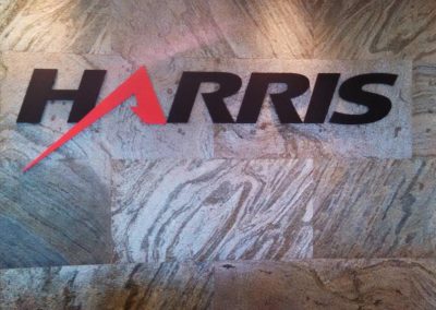 Harris interior flat letters on marble