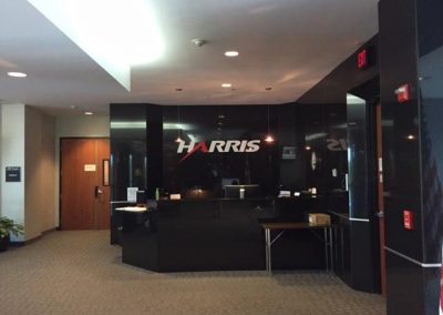 Harris interior letters office white on black