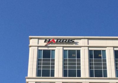 Harris mid-rise letters exterior building