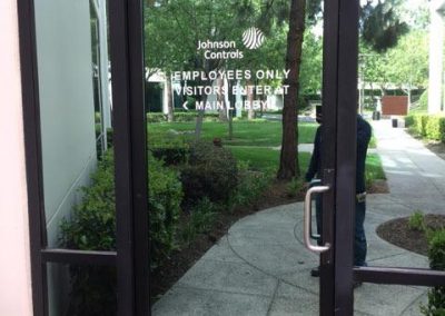 Johnson Controls door vinyl sign