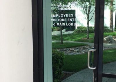 JohnsonControls door vinyl signage