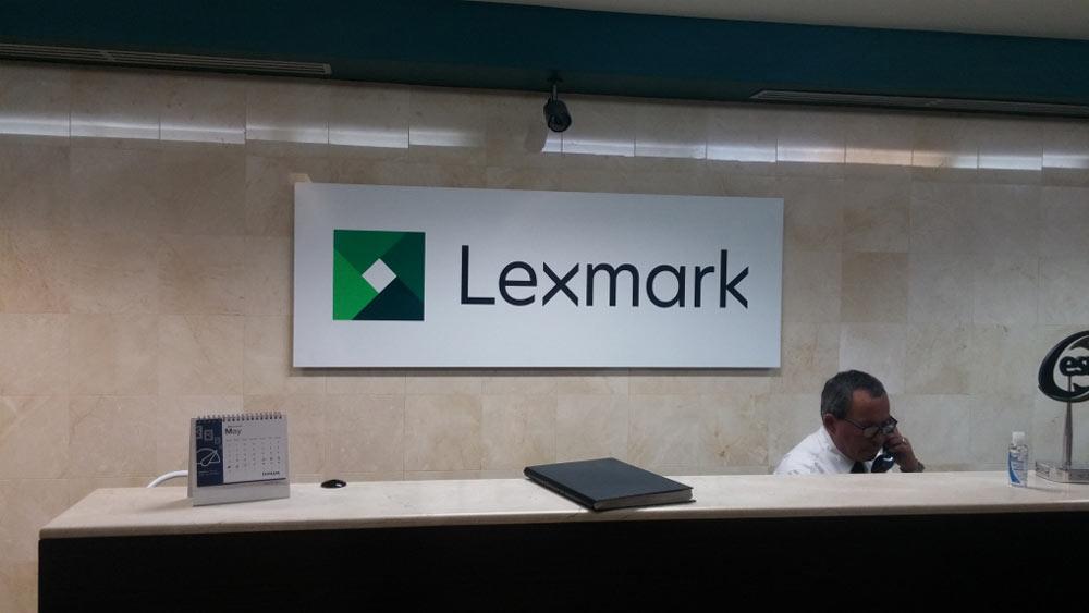 Lexmark interior sign reception area