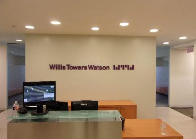 Willis Towers Watson interior signage wall letters