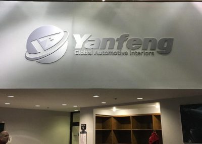 Yanfeng interior brushed aluminum letters - Plymouth, MI