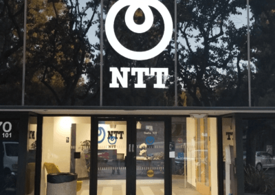 Vinyl NTT Letters on Glass