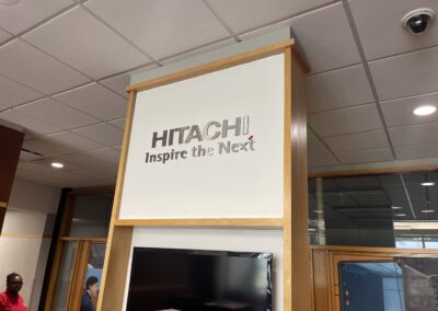 interior signage hitachi program global brand implementation TISA - exterior signage