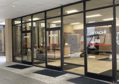 door vinyl hitachi program global brand implementation TISA - exterior signage