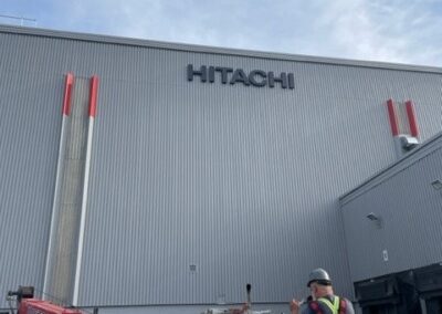 hitachi program global brand implementation TISA - exterior signage