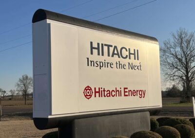 hitachi program global brand implementation TISA - exterior signage