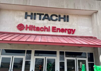 hitachi program global brand implementation TISA - exterior signage