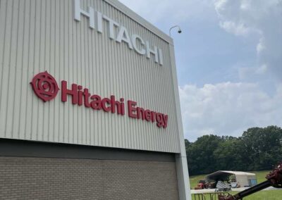 hitachi program global brand implementation TISA - exterior signage