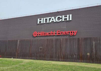 hitachi program global brand implementation TISA - exterior signage