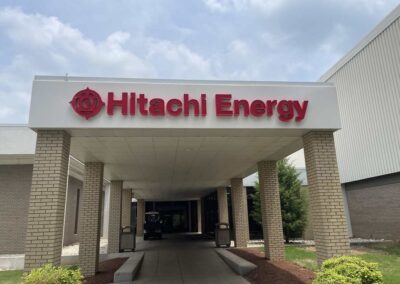 hitachi program global brand implementation TISA - exterior signage