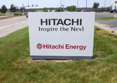 hitachi program global brand implementation TISA - exterior signage